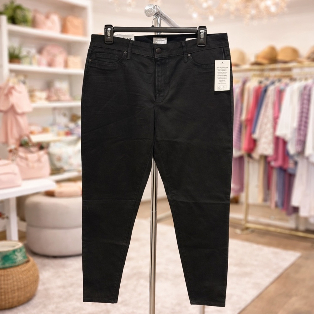 Jessica Simpson Black Coated Skinny Jeans 12/31 Mid Rise Super Skinny NWT